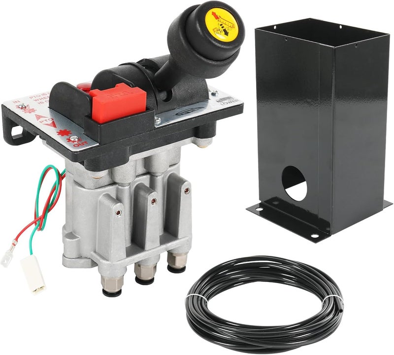 RALBDX Hydraulic Flow Control Valves For Dump Truck Tipper Hydraulic System Slow Down Function Air Operated ; PTO Switch Dual Valve Air Kit With Kickout(Valve + 10m Air Tube + Console Tower) - Image 1